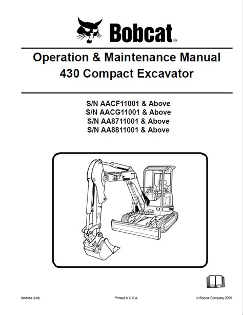 bobcat 430 mini excavator manual|bobcat 430 mini excavator parts.